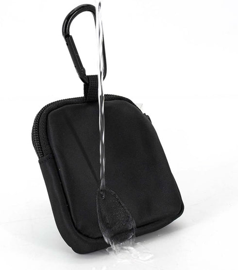 Waterproof Dog Training Treat Pouch with Built-in Poop Bag Dispenser, Adjustable Shoulder Bag (BLK)