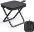 XmyNexus Portable Folding Stool for Adults, Black Lightweight Camping Seat, Compact Design for