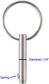 VTurboWay 4 Pcs Bimini Top Pin, 1/4" Diameter, 1" Usable Length, Full 316 Stainless Steel Marine Hardware