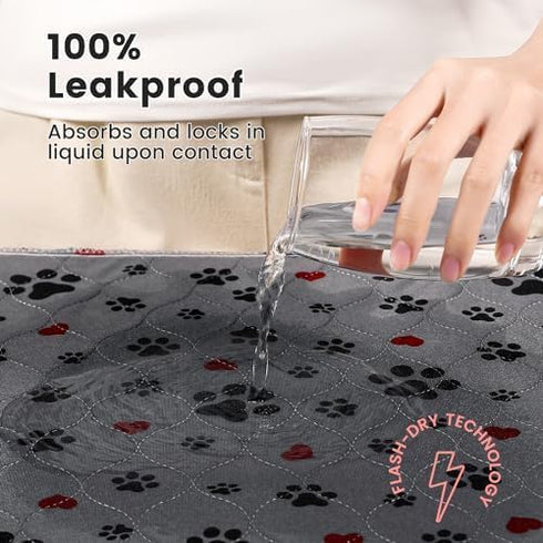 Dogs,2 Pack 42"x42" 100% Washable Pee Pads for Extra Large Super Absorbent Reusable Puppy Pads,Non-Slip Waterproof Dog