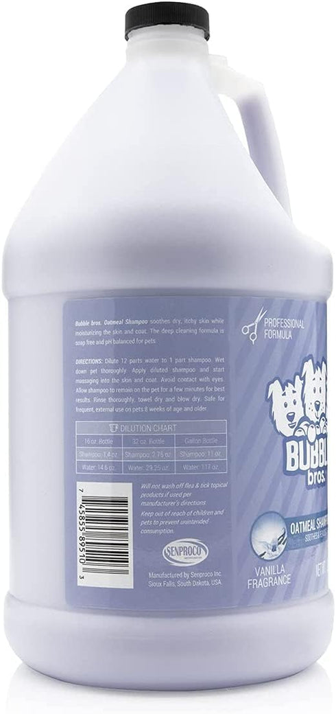 Oatmeal Dog Shampoo Gallon - Naturally Derived, 128 oz, Eliminates Odors, Soothes Dry Skin, Itch Relief