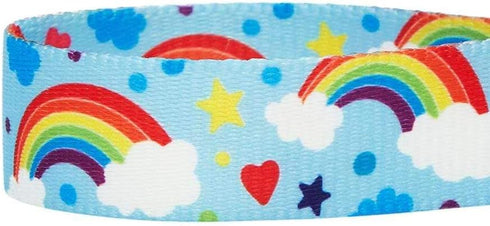 Blueberry Pet Rainbow Clouds Adjustable Dog Collar - Small, Neck 12"-16" with Blingy Decor