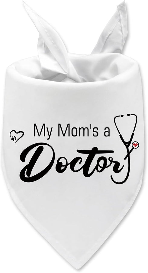 Aislyariab My Mom's a Doctor Graduation Funny Dog Bandana Medical Theme Gifts Adjustable