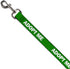 Dog Leash with Pet Quote "Adopt Me," Green White, 6 Feet Long, 0.5 Inch Wide