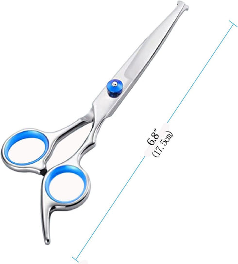 Dog Grooming Scissors - Heavy Duty Titanium Stainless Steel Pet Hair Scissors with Safety Round Tips