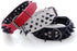 Spiked Studded Dog Collar - PU Leather Adjustable Pet Collars for Medium or Large Breed Pets (L, Red)