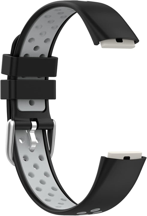 NINKI Sport Bands for Women Silicone (Black+Red) - Cute Small Waterproof Replacement Bands for Fitbit Luxe
