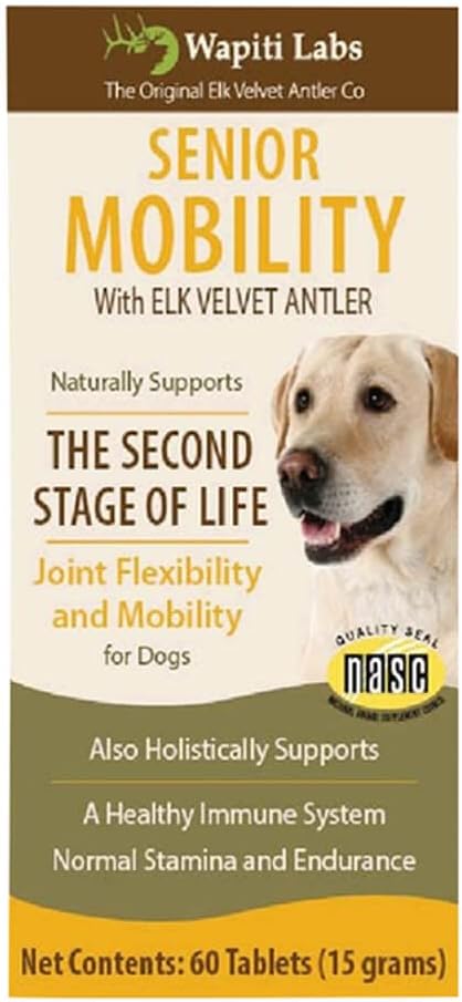 60 Count Senior Dog Mobility Tablets - With Elk Velvet Antler