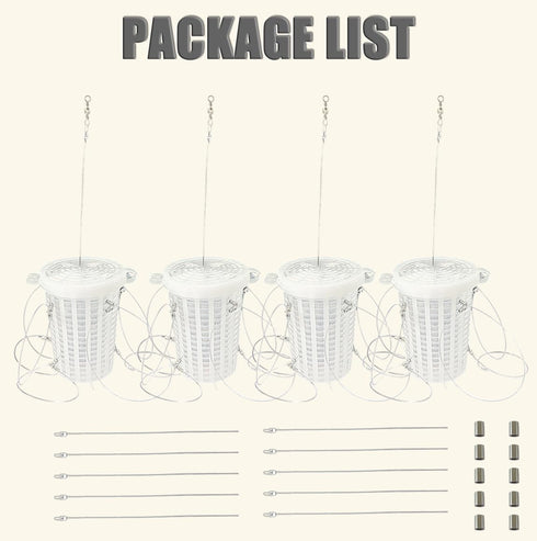 Ajqxh 4Pack 8 Crab Trap for Fishing Pole with Loops,Crab Snare Traps for Dungeness/Blue Crabs/Rock Crab, Crab Snare
