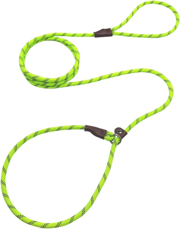 7Ft Slip Lead Dog Leash for Small Dogs, Lightweight Nylon Rope No Pull Training Leash, Green