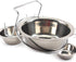 Hanging Water Bowl for Dog Cage - 13cm Stainless Steel Dog Bowl with Hook for Dogs and Cats, Size M