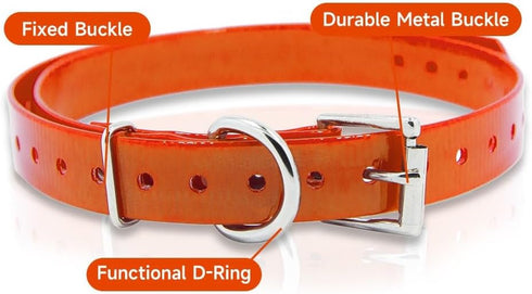 27 ½” X ¾” Replacement Dog Collar Strap Band, 2-Pack for Pet Training, Variety of Colors & Reflective Choices