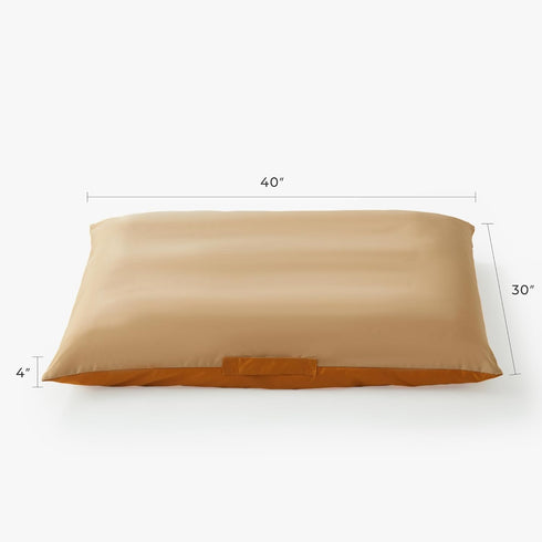 Allisandro Outdoor Dog Bed Pet Pad, Tough Pet Pillow with Removable Cover, Scratch and Water Resistant, Orange/Light