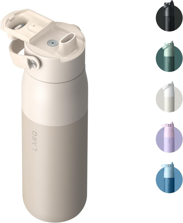 LARQ Bottle Swig Top 23oz, Insulated Stainless Steel Water Bottle with Built-In Handle, Mojave Dune