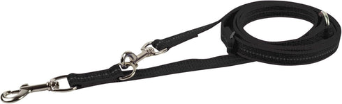 Herm Sprenger Adjustable Dog Training Leash, Secure Non-Slip Rubberized Nylon Grip, 4FT - 7.5 FT Length, Black