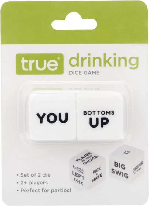 2 2+ True Drinking Dice - Adult Party Games Drinking - Fun Drinking Games for Parties - Includes Dice with Instructions