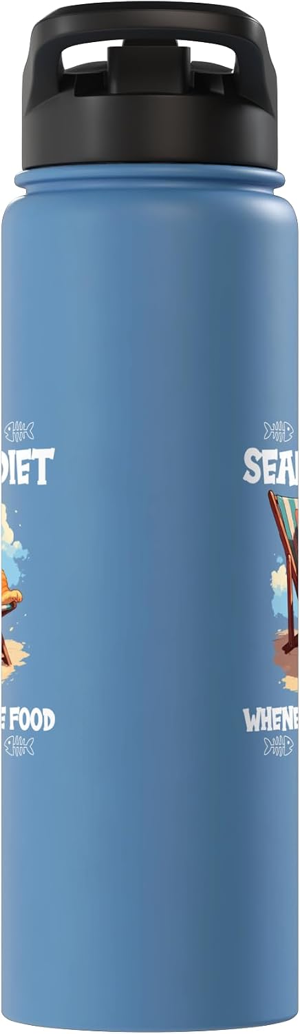 i am on a Seafood Diet funny Diet Jokes Shop i am on a Seafood Diet funny Diet Stainless Steel Insulated Water Bottle