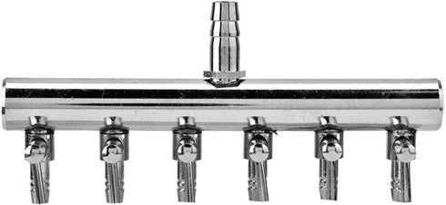 Aquarium Air Pump Regulating Valve, Stainless Steel 8mm to 4mm Splitter Control Valve (6 Way)