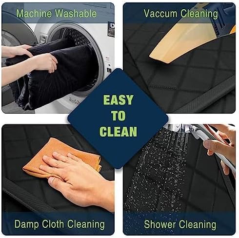 Generic 137x147cm, PawComfort Deluxe Dog Car Seat Cover, Quilted Black Waterproof Pet Protector, Universal Fit for Cars