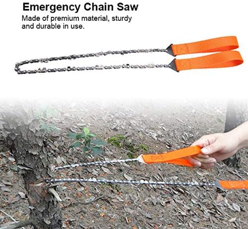Portable Handheld Survival Chain Saw, 24.8inch High Reach Rope Chain Saw with Storage Bag for Camping