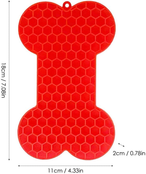Quaziret 2Pcs Lick Mat | Bone-Shaped Licking Mat for Dogs & Cats | Peanut Butter Lick Pads for Boredom Reducer Perfect