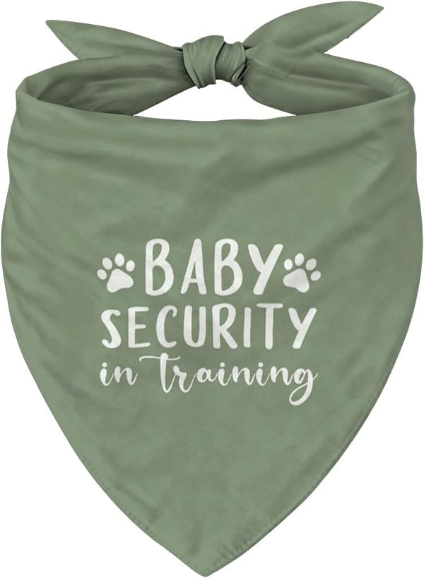 YJIKRTVT Baby Security in Training Dog Bandana,Green Adjustable Triangle Dog Scarf, Dogs Pregnancy