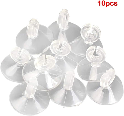 10 Pcs Aquarium Suction Cups, Suction Cup Clips with Ultra Strong Suction Force, Reusable Airline Tube Clips Holders Small Suction Cups for Fish Tank, Aquarium Airline Tubing/Hose(Clear)