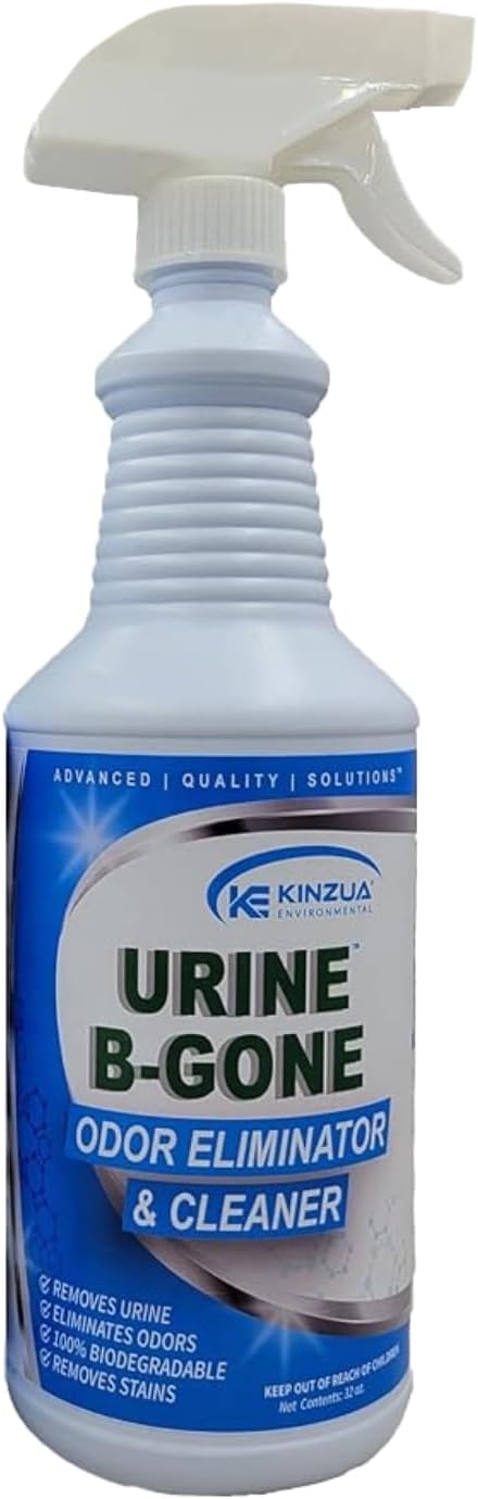 Urine B-Gone Professional Enzyme Odor Eliminator & Pet Stain Remover, 32oz, Effective on Carpets, Laundry & More