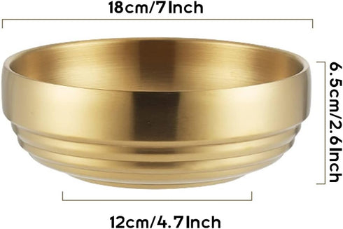 Large Dog Bowl, Gold Stainless Steel for Large Dogs, Study and Rust-Resistant, Stylish Design, 7 Inch (W) 2.6 Inch (H)