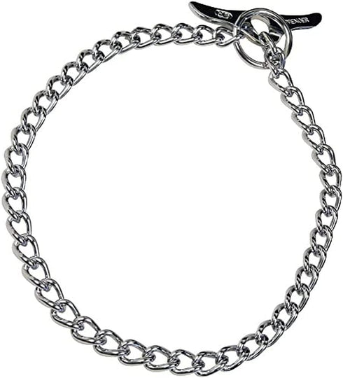 Herm Sprenger Chrome-Plated Steel Choke Dog Training Collar: Toggle-Closure No-Pull Slip Chain for Easy Control