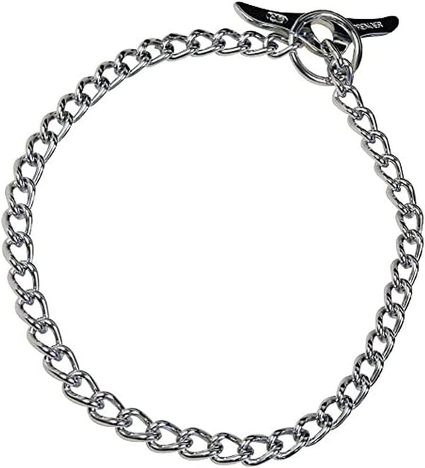 Herm Sprenger Chrome-Plated Steel Choke Dog Training Collar: Toggle-Closure No-Pull Slip Chain for Easy Control