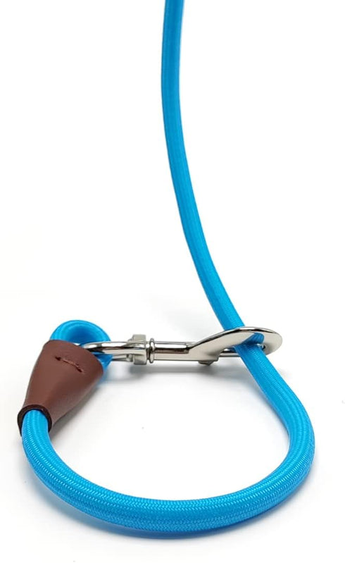 Tie Out Rope Dog Leash, Heavy Duty Nylon Check Cord for Medium Large Dogs Indoor/Outdoor (3/8" x 15ft, Blue)