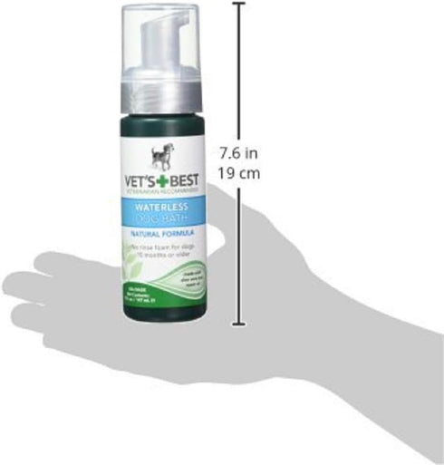 5 oz Vet's Best Waterless Dog Bath, No Rinse Dry Shampoo for Dogs, Natural Plant-Based Formula, Refreshes Coat