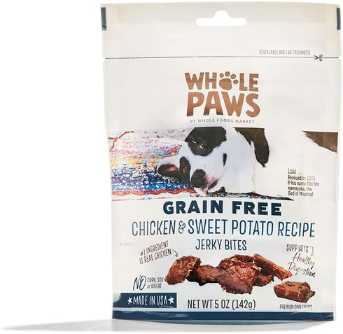 Whole Paws Chicken & Sweet Potato Jerky Bites, 5 Ounce