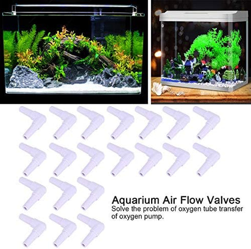 TOPINCN 20pcs L Shaped Aquarium Hose Connector, Air Hose Adapter, Volume Control Valve