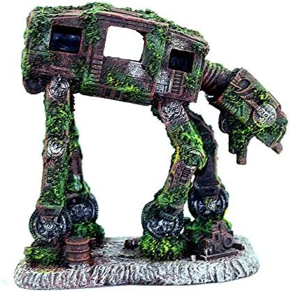 Aquarium Ornament, Resin Robot Dog Decoration for Betta Fish Tank, Accessories for Betta Shrimp Turtle