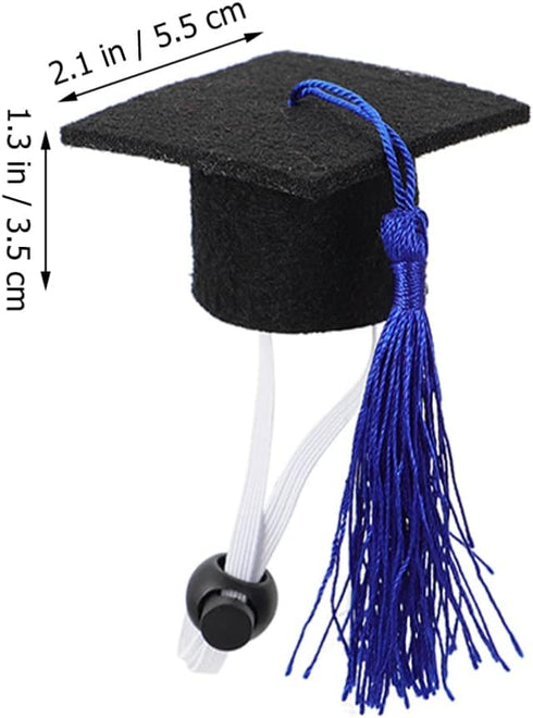 BESTOYARD 2Pcs Set Elastic Doctorial Hat Graduation Cap for Dogs and Cats, Mini Bachelor Hats for Pets