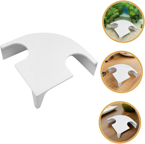 BESPORTBLE Aquarium Corner Hideout Cave with Two Holes Fish and Shrimp Shelter Small White Fish Tank Shelter