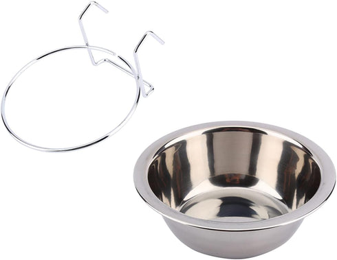 Hanging Pet Bowl: Stainless Steel Dog Crate Bowl for Food and Water with Hook for Dogs and Cats in Cage