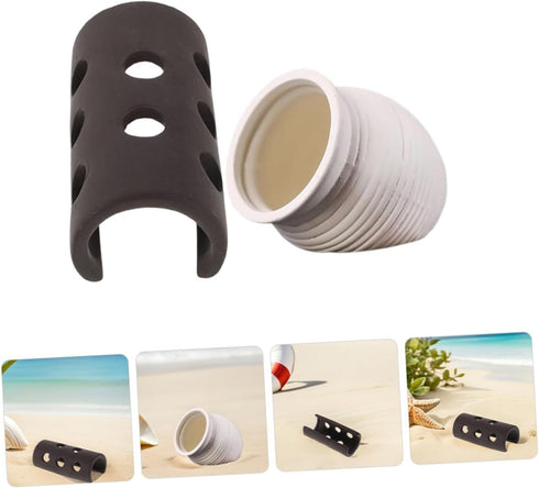 2pcs TOYANDONA Aquarium Fish Tank Hideout Betta Shrimp Breeding Cave Semi-Circle Small Hole White Ceramic Shelter