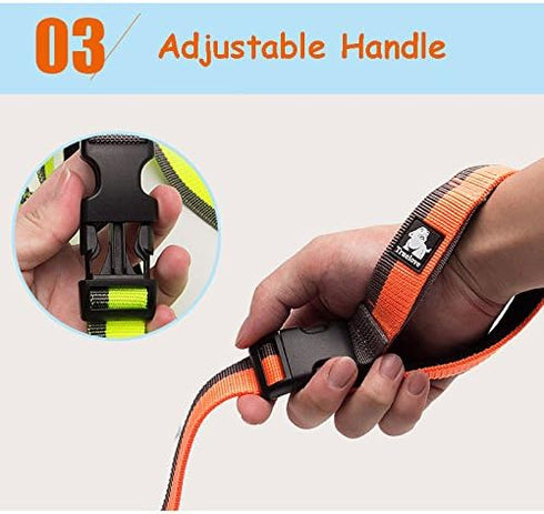 Creation Core Dog Running Bungee Leash Red, with Control Handle Elastic Nylon Pet Leads Rope, Large