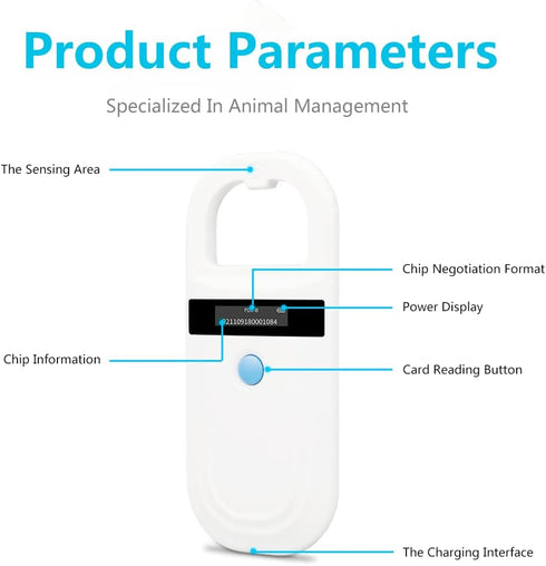 (ISO11784/11785) Watris Veiyi Dog Microchip Reader, Pet Microchip Scanner with OLED Display Screen, Pet Chip ID Scanner
