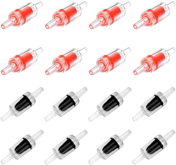 16pcs Aquarium Check Valves - One Way Air Pump Valves for 3/16 inch Fish Tank Aerator Tubing Accessories