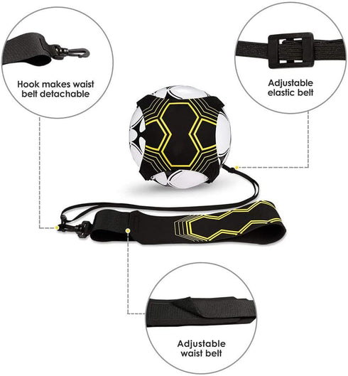 Soccer/Volleyball/Rugby Trainer, Football Kick Trainer, Adjustable Practice Belt for Kids and Adults Fits Ball Size 3,