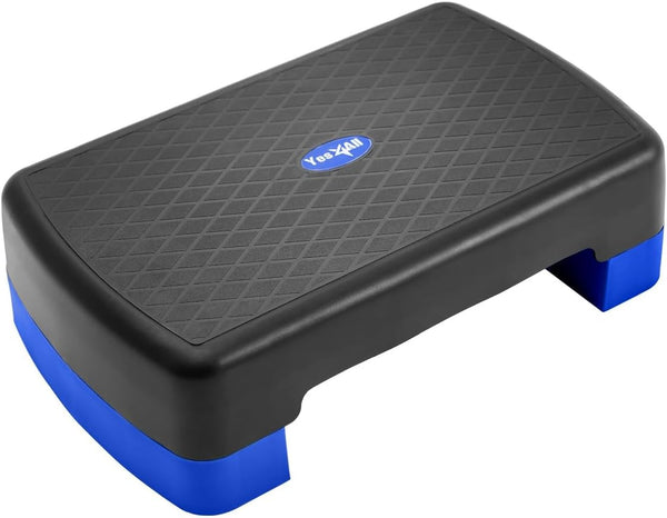 Yes4All 18.9" Aerobic Exercise Step Platform – Adjustable Height Workout Stepper with 2 Risers for Home Gym