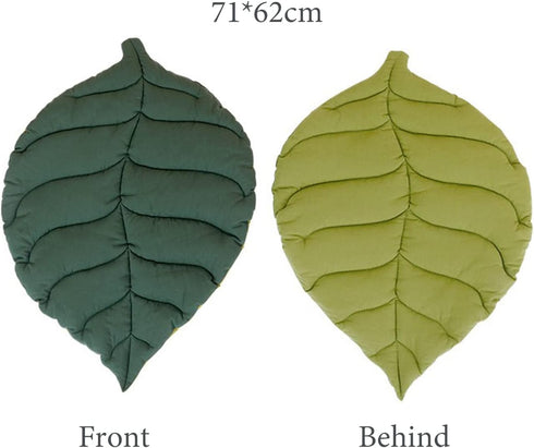 Pet Mat for Dog Cat - Double-Sided Leaves Shaped Soft Cotton Mats, Washable for Small, Medium, Large Dogs