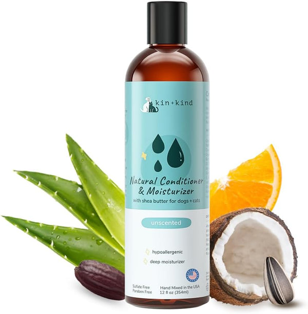kin+kind Cat & Dog Conditioner with Shea Butter, Aloe & Betaine All-Natural