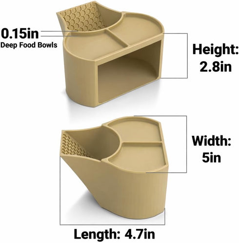 HERPDEN 2-in-1 Setup Hermit Crab Habitat Shelter with Dual Food Bowls, Cave Shelter & Feeding Dish, Textured Climbing