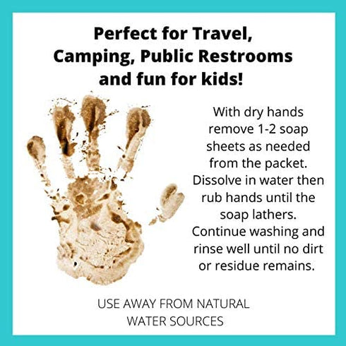 Backpacking (50 BORSALI Paper Soap Sheets for Traveling - Portable Paper Hand Soap for Hiking, Camping, Public