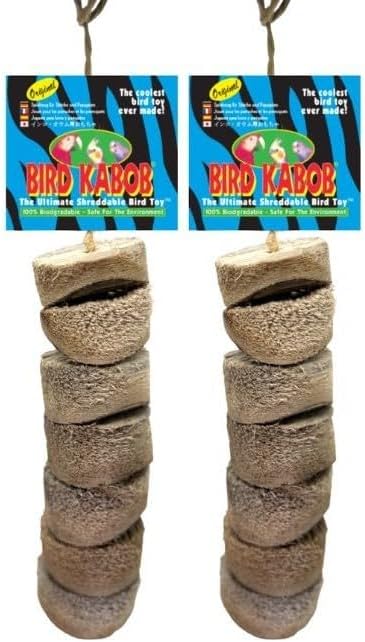 Original 2 Pack All-Natural Veterinarian Recommended Shreddable Hanging Bird Toy with Yucca Chunks